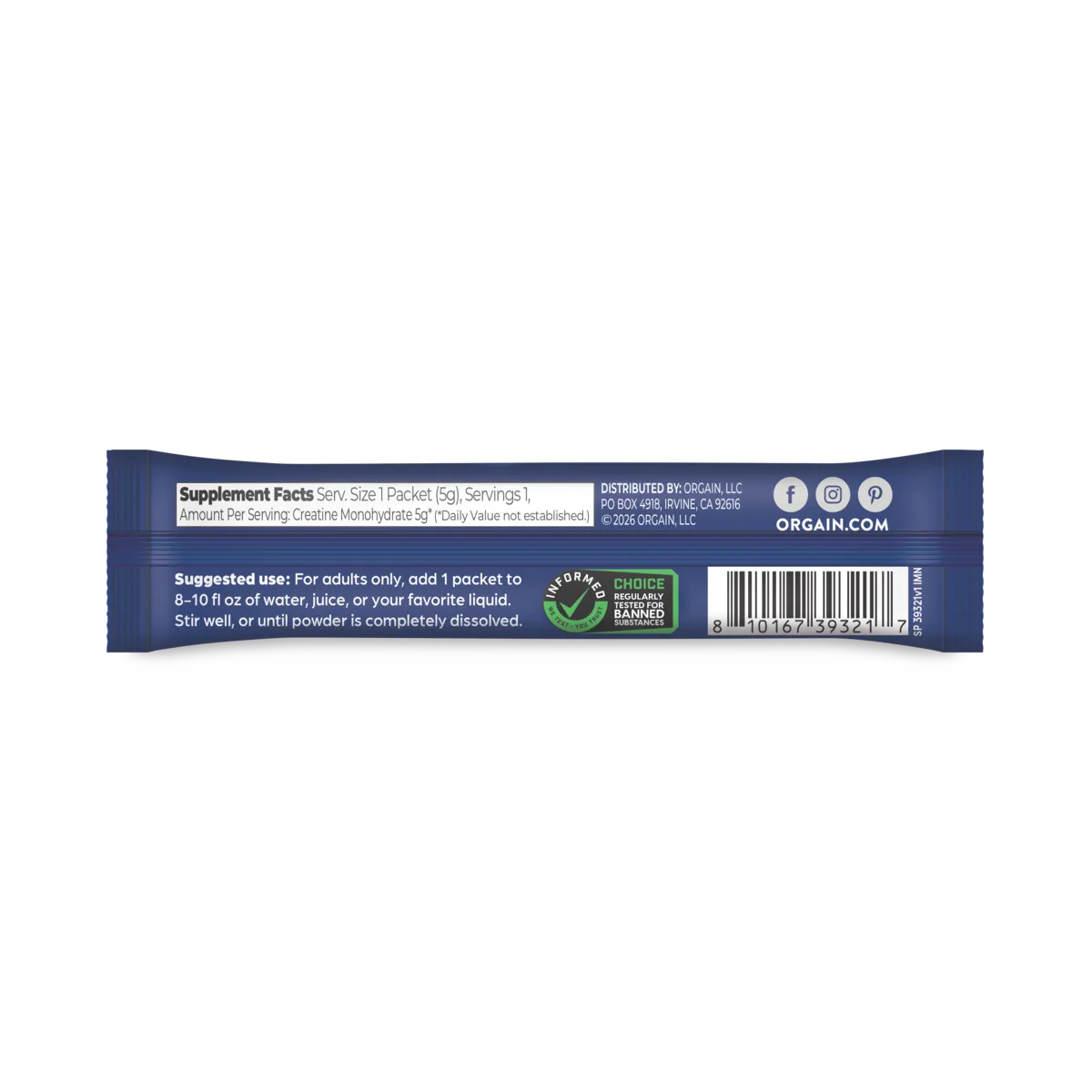 Creatine Powder Single Serve Stick Packs