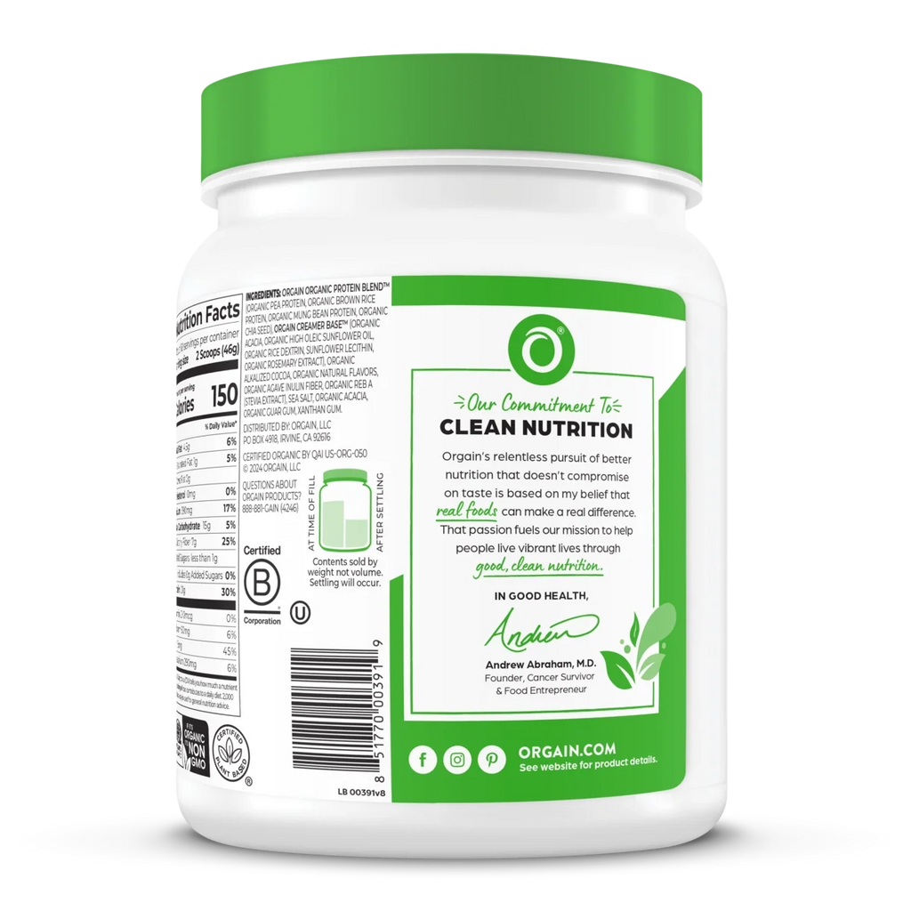 Organic Protein™ Plant Based Protein Powder - Creamy Chocolate Fudge