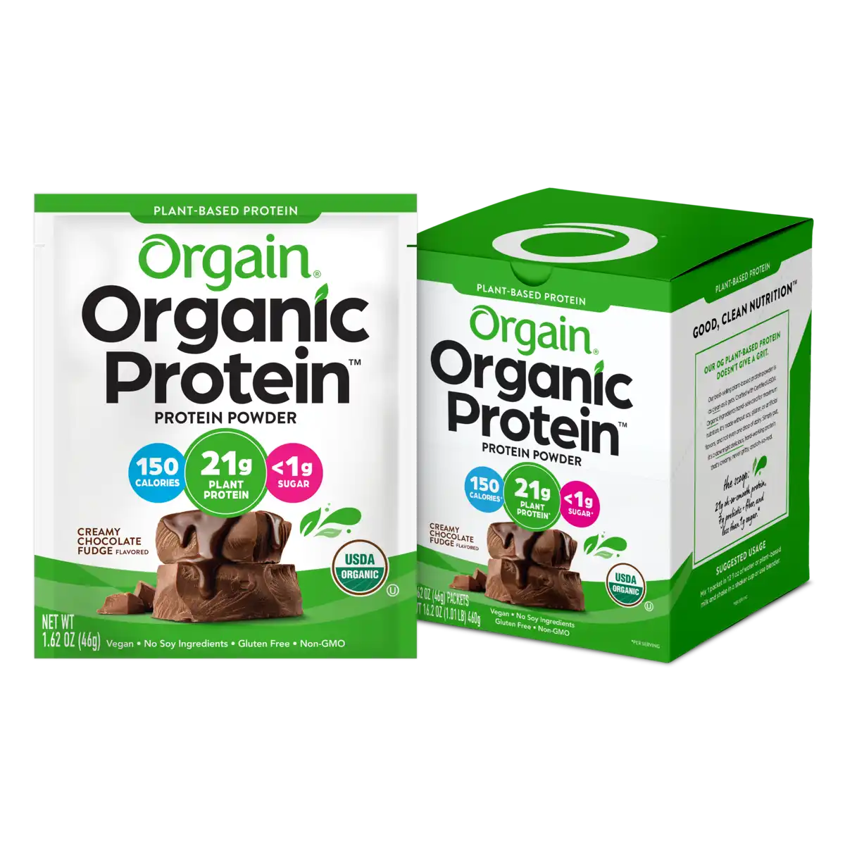 Single Serve Organic Protein™ Plant Based Protein Powder - Chocolate