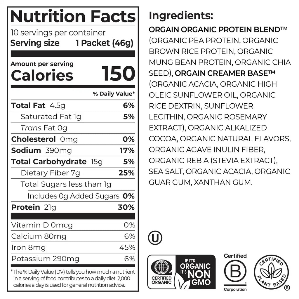 Organic Protein™ Plant Based Protein Powder - Creamy Chocolate Fudge