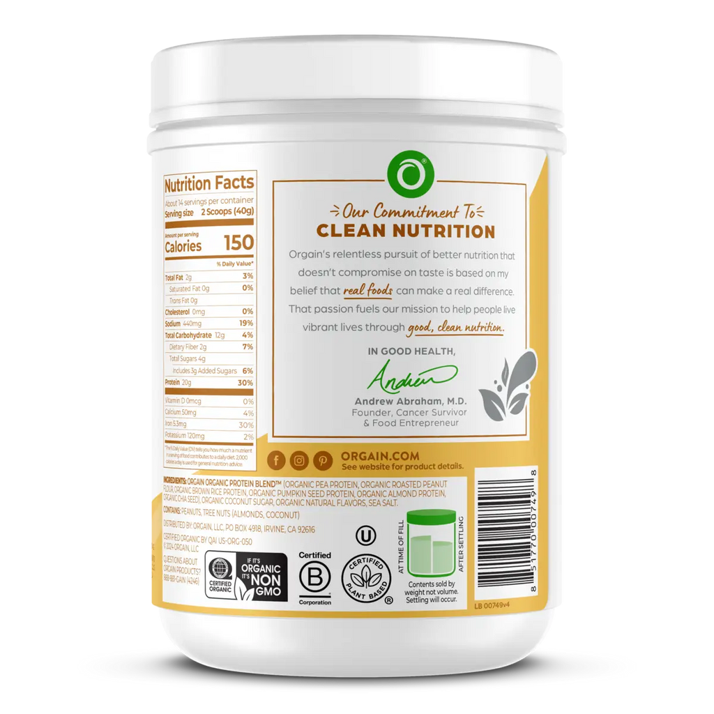 Simple Organic Plant-Based Protein Powder - Peanut Butter