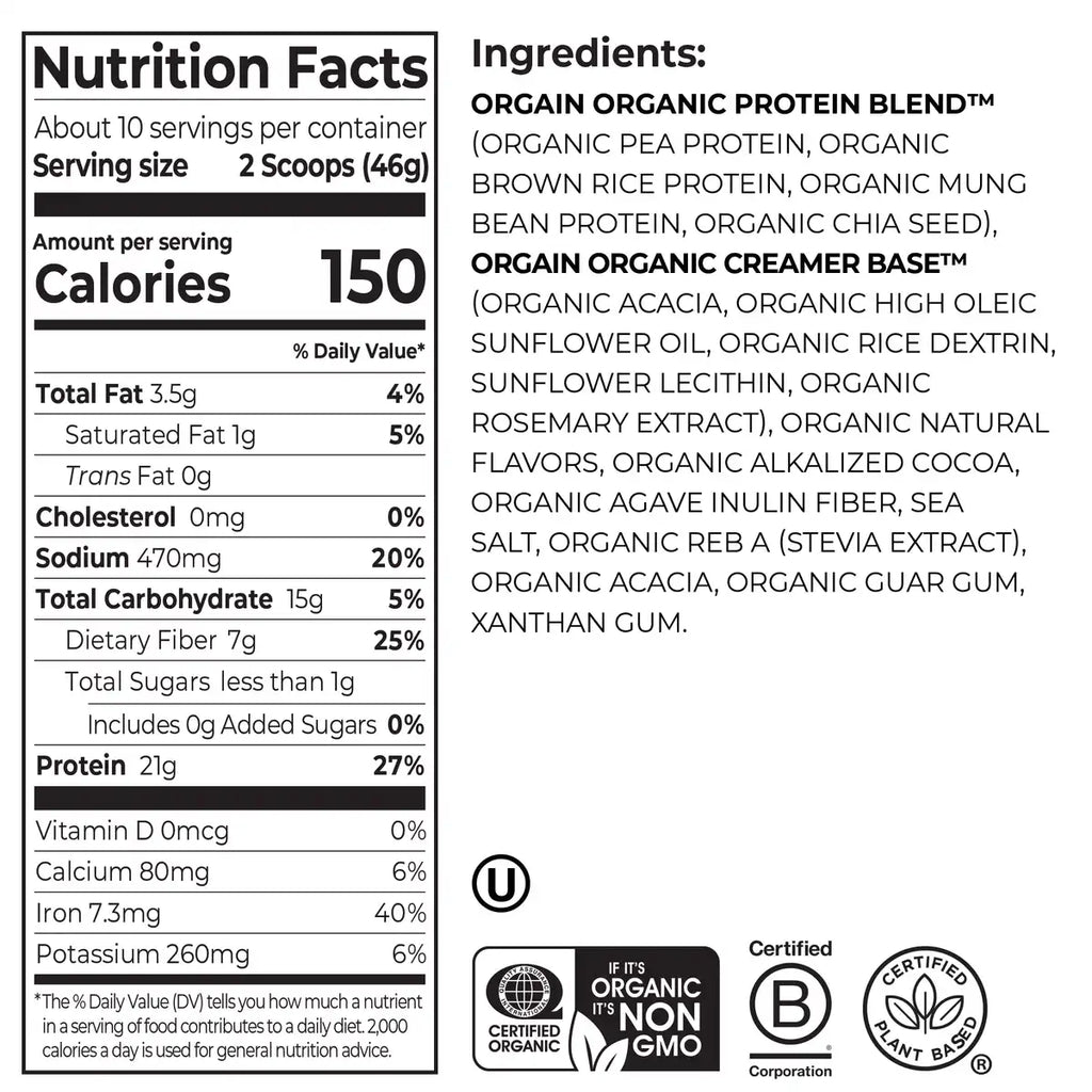 Organic Protein™ Plant Based Protein Powder - Chocolate Caramel Sea Salt