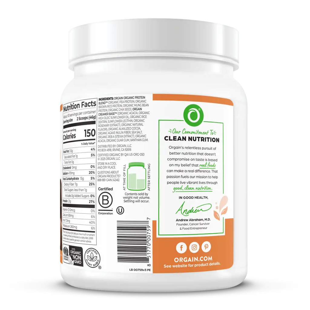 Organic Protein™ Plant Based Protein Powder - Chocolate Caramel Sea Salt