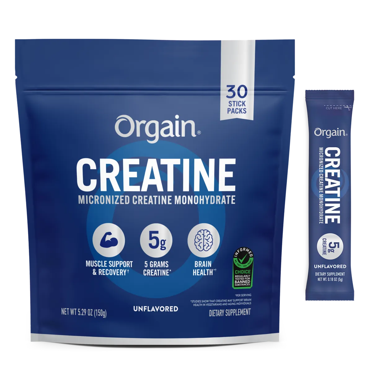 Creatine Powder Single Serve Stick Packs
