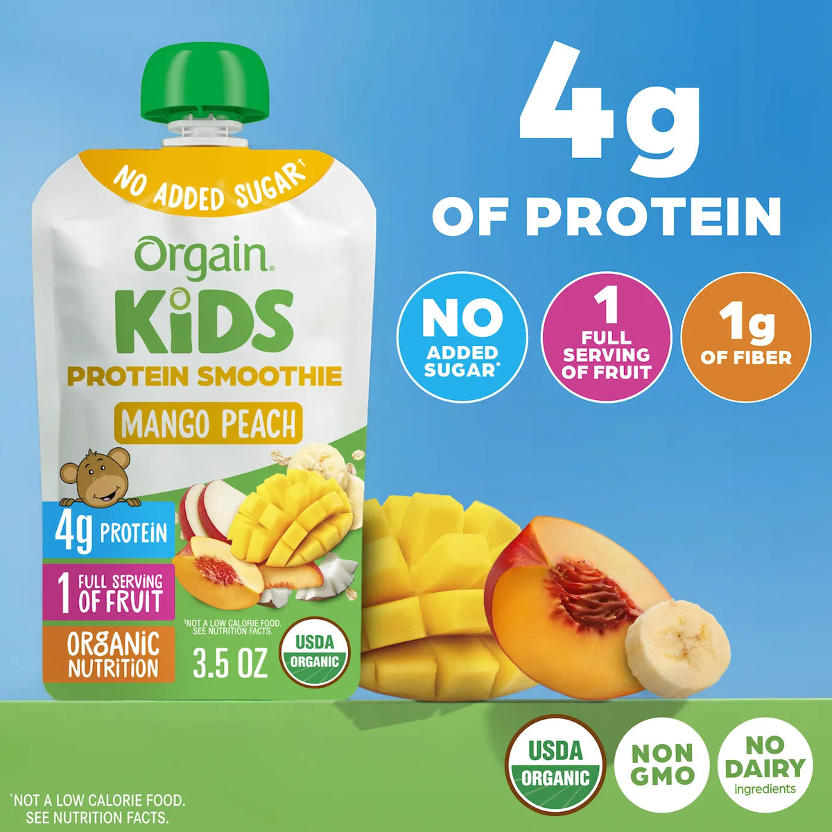 Kids Protein Smoothie Pouch - Mango Peach